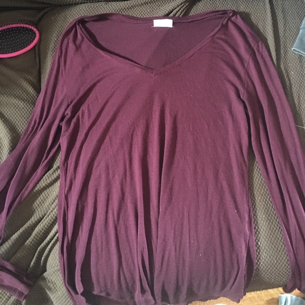 maroon thin long sleeve